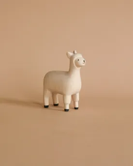 Handmade Tiny Wooden Farm Animals - Alpaca