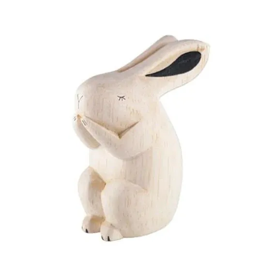 Handmade Tiny Wooden Forest Animals - Bunny