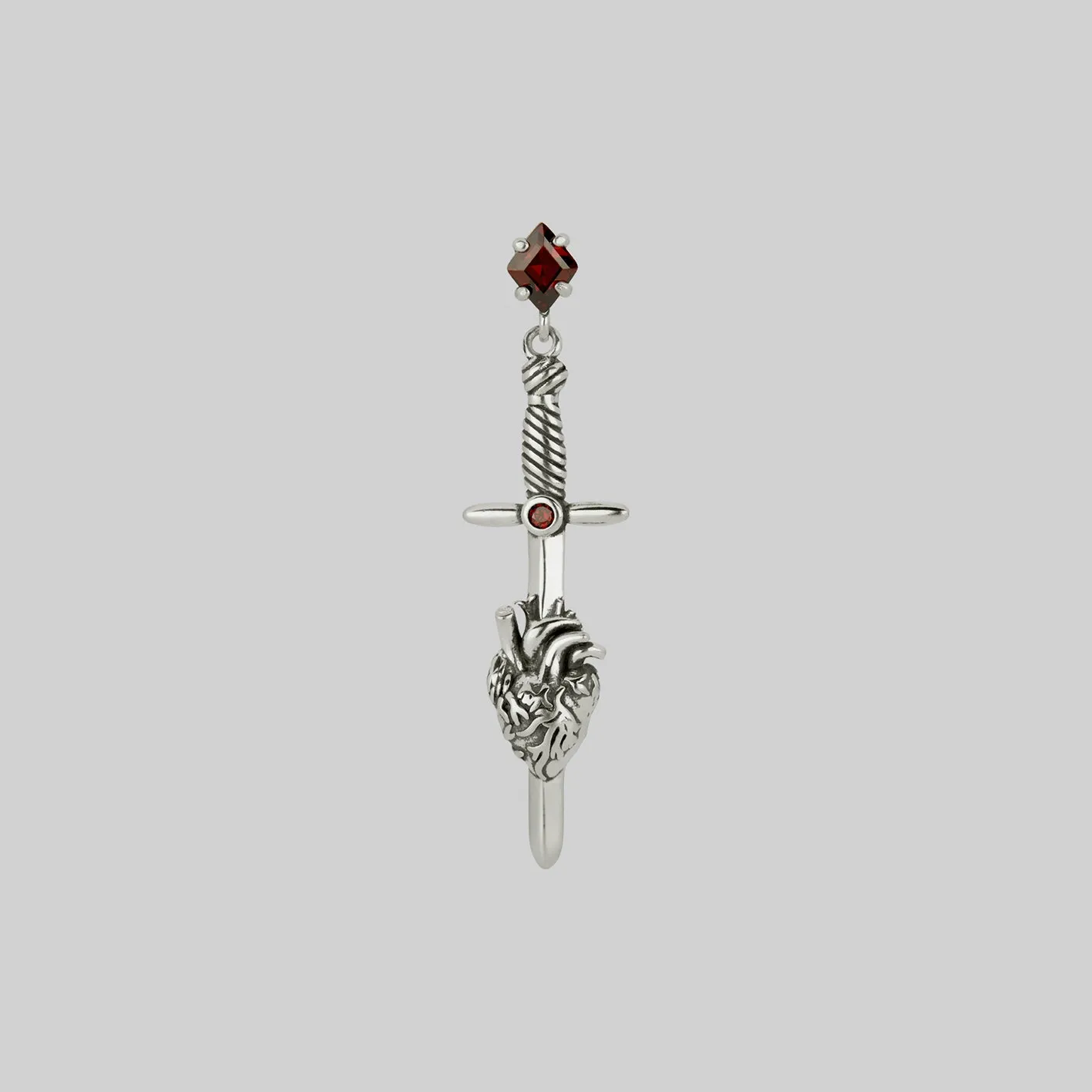 HEART & MIND. Heart & Brain Sword Earrings - Silver