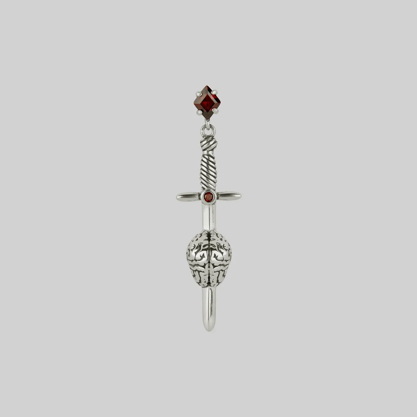 HEART & MIND. Heart & Brain Sword Earrings - Silver