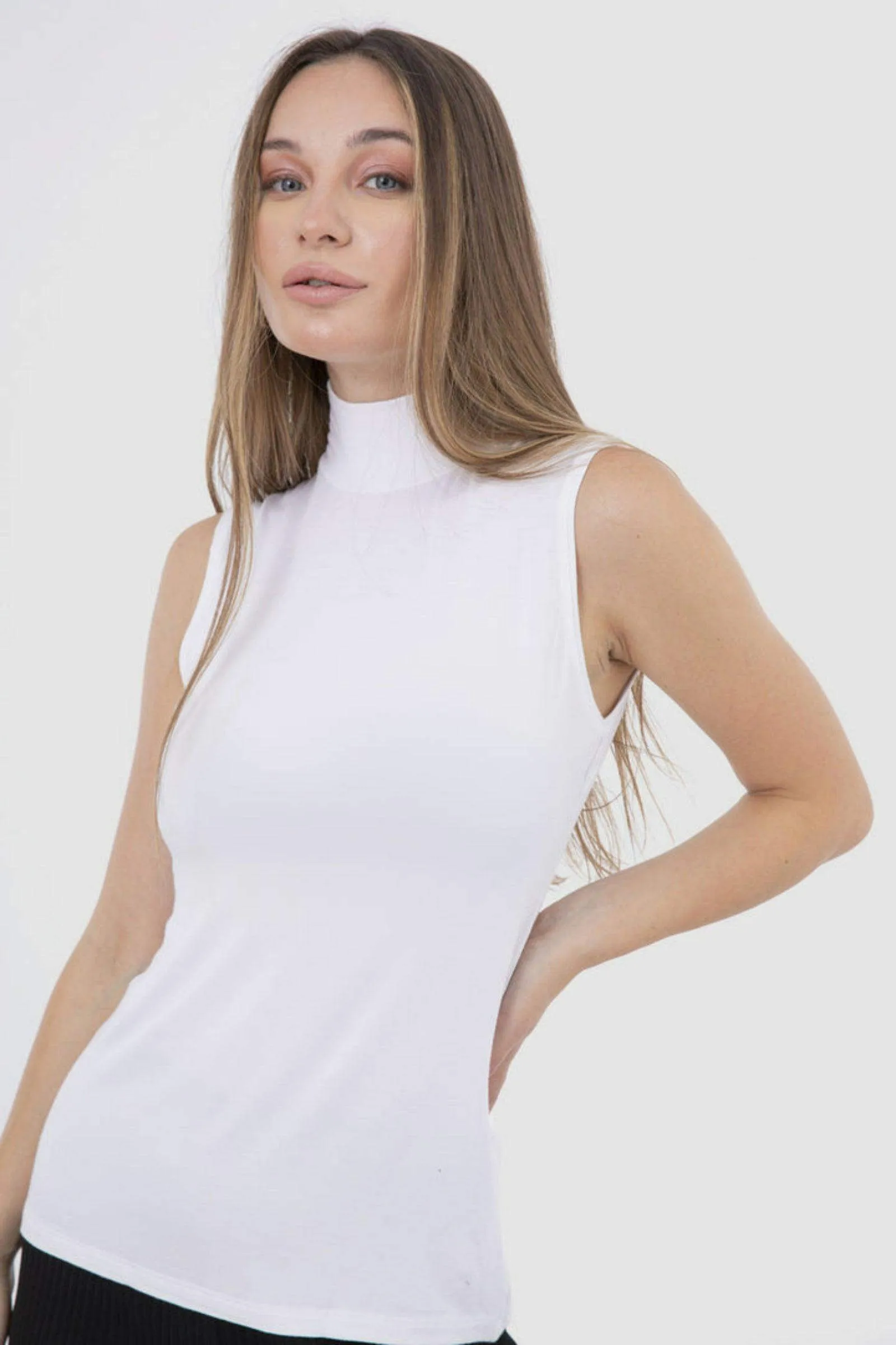 High Neck Sleeveless Top