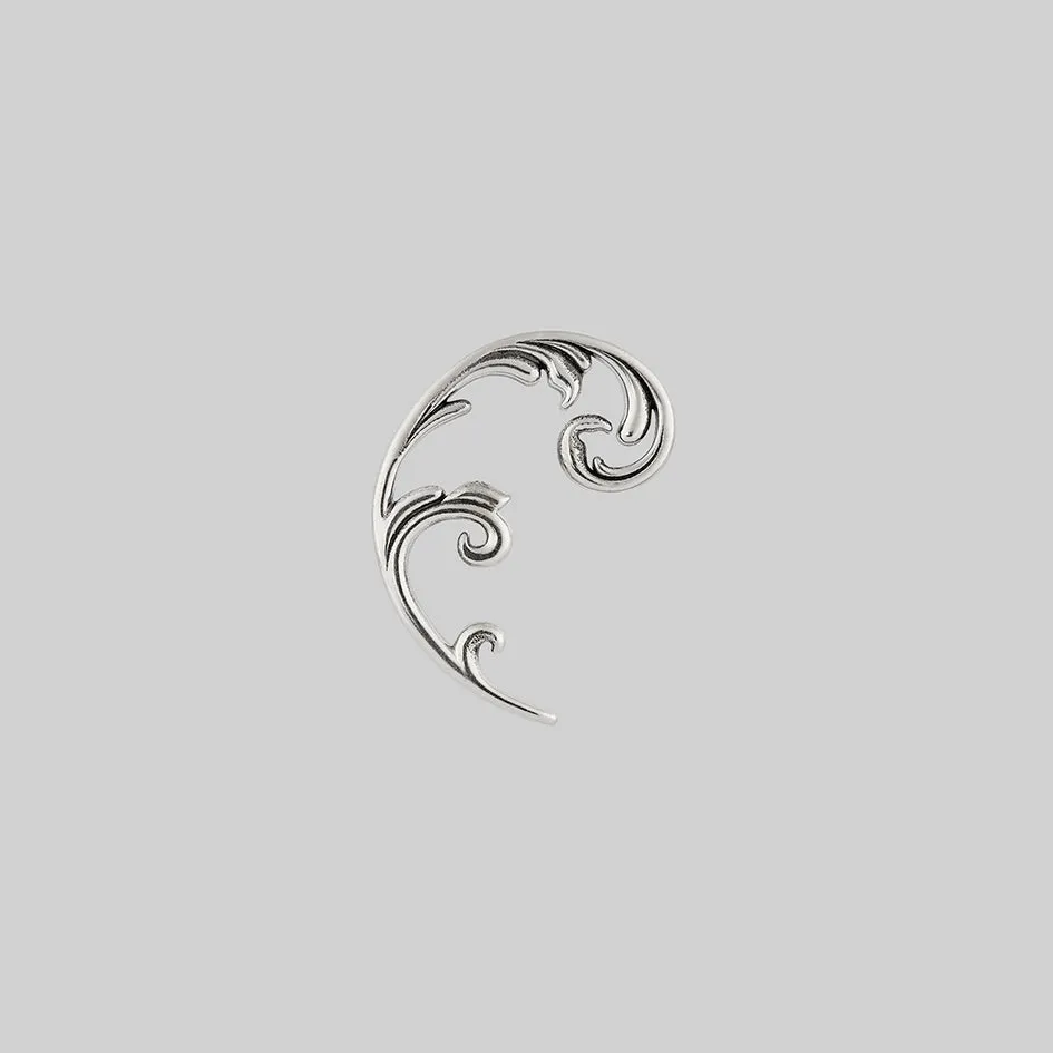 IMPERIAL. Ornate Flourish Arch Stud Earring - Silver