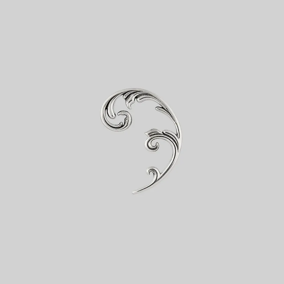 IMPERIAL. Ornate Flourish Arch Stud Earring - Silver