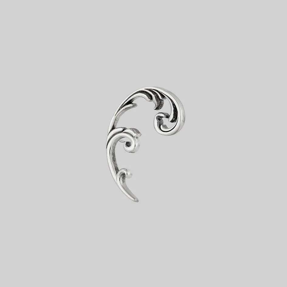 IMPERIAL. Ornate Flourish Arch Stud Earring - Silver