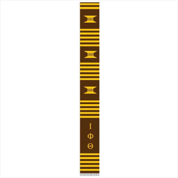 Iota Brown Letters Kente Cloth Stole