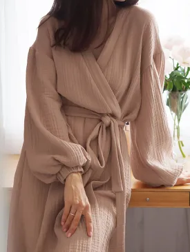 Lantern Long Sleeve Gauze Cardigan Robe