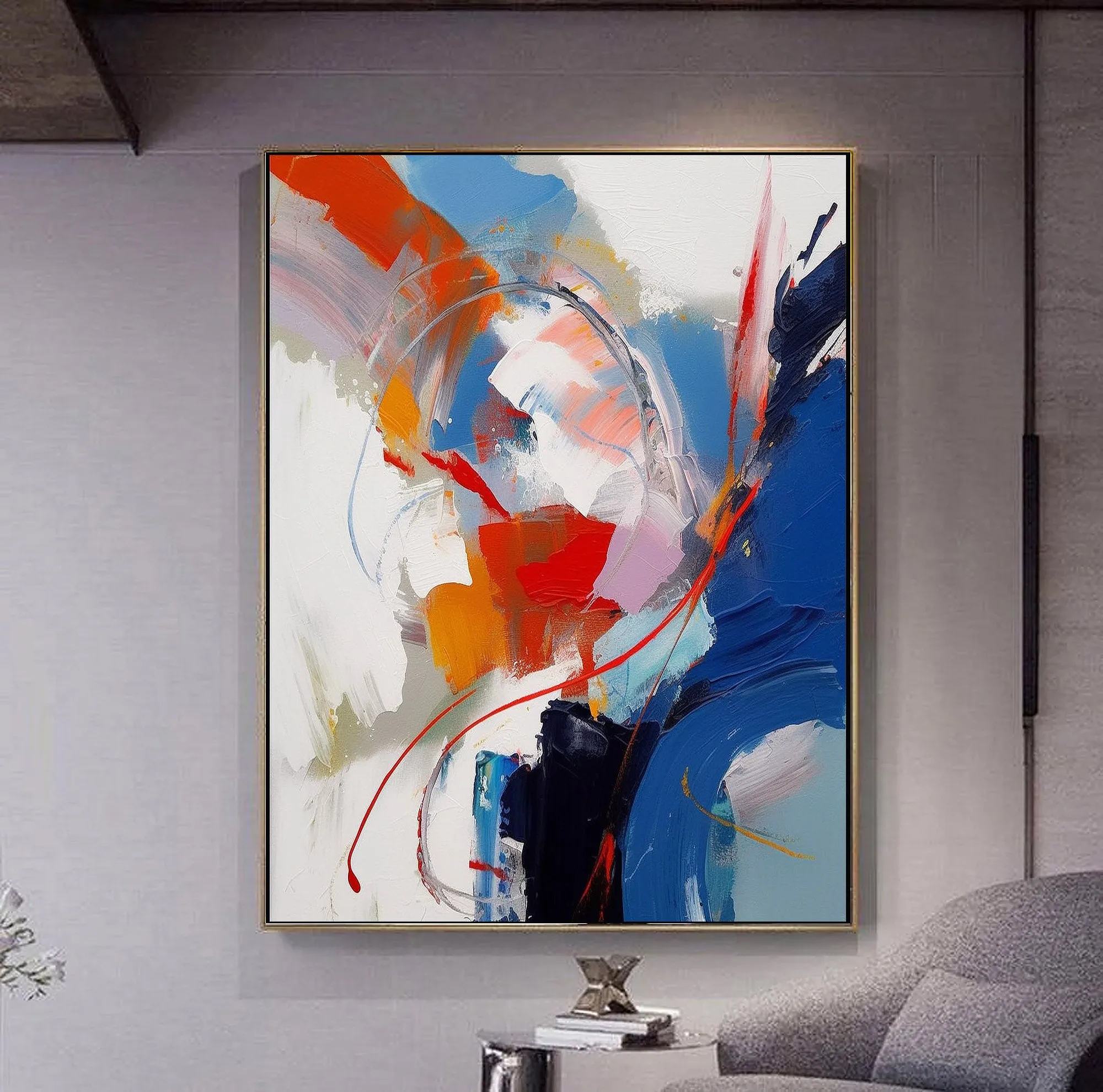 Large Abstract Painting,Modern abstract painting,original painting,Bed wall art,xl abstract painting