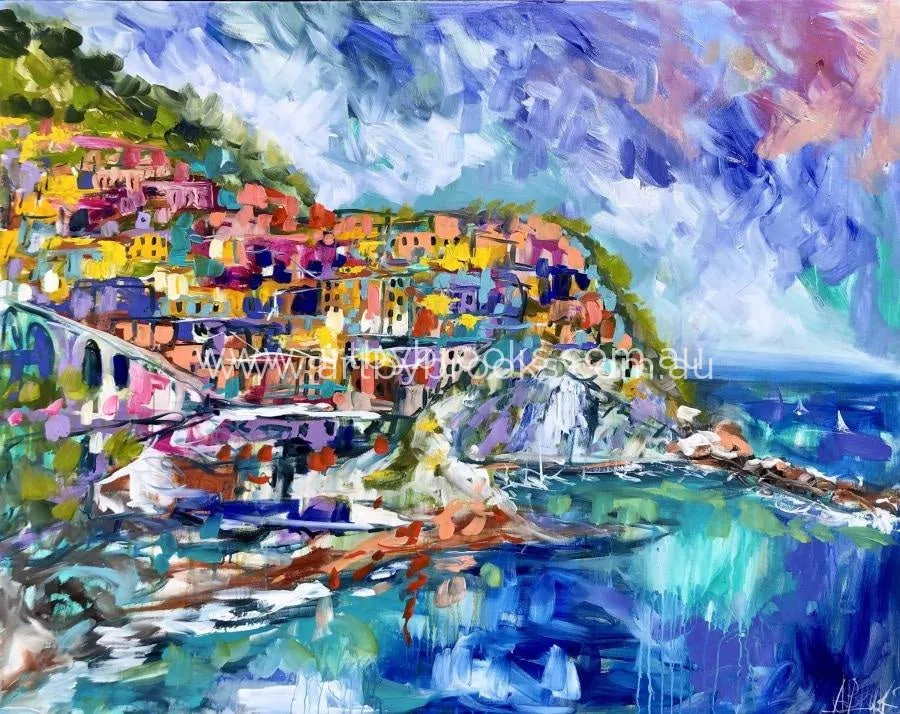 Manarola - Cinque Terre - Italy -Original on gallery canvas 120x150 cm