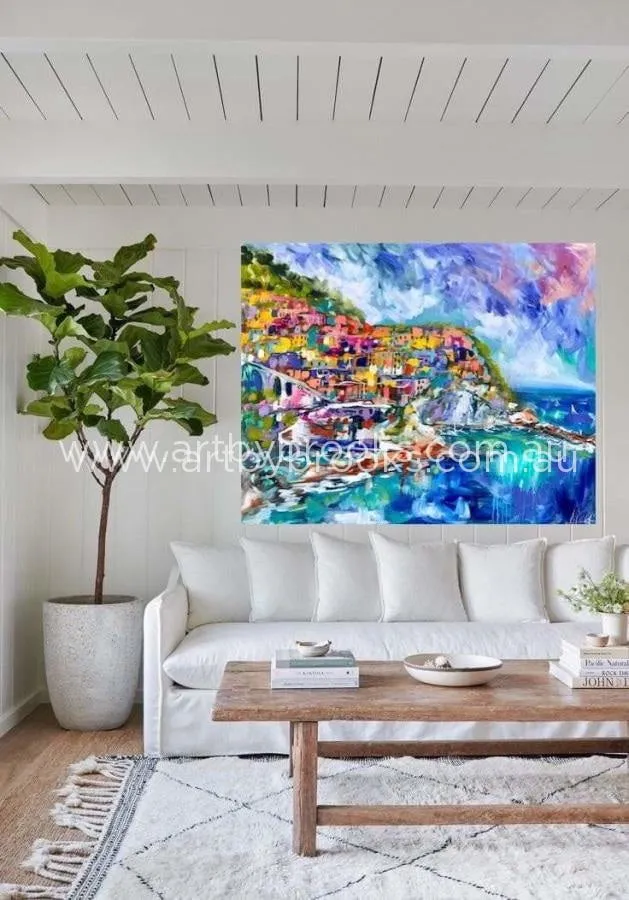 Manarola - Cinque Terre - Italy -Original on gallery canvas 120x150 cm