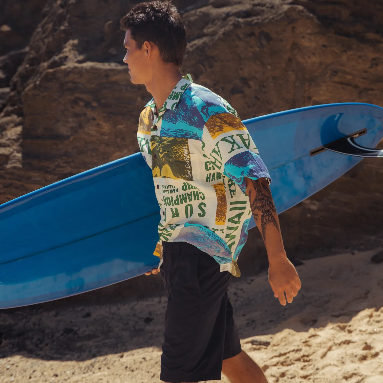 Men's Retro Shirt - Surf Contest White