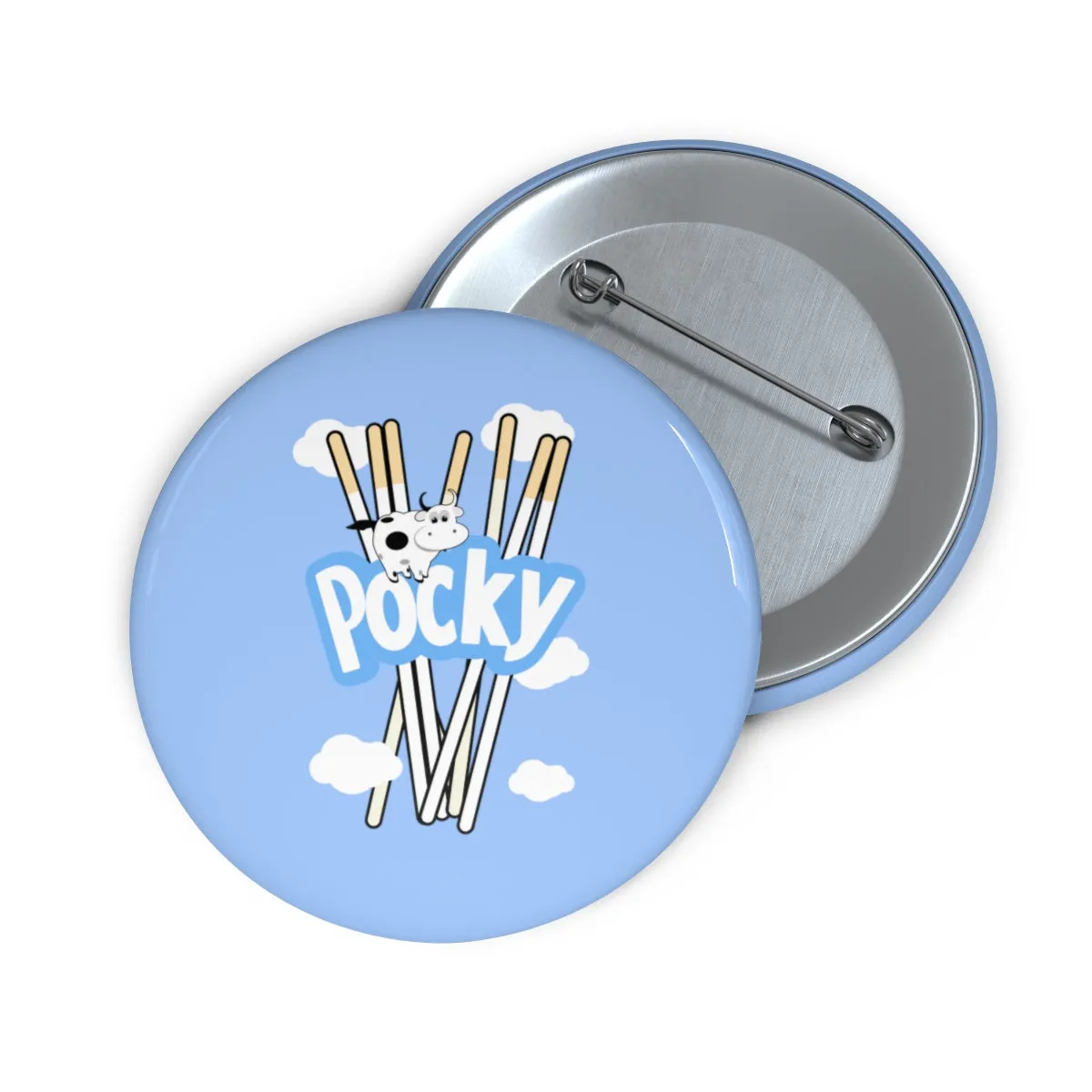 MILK POCKY BLUE Pin Buttons