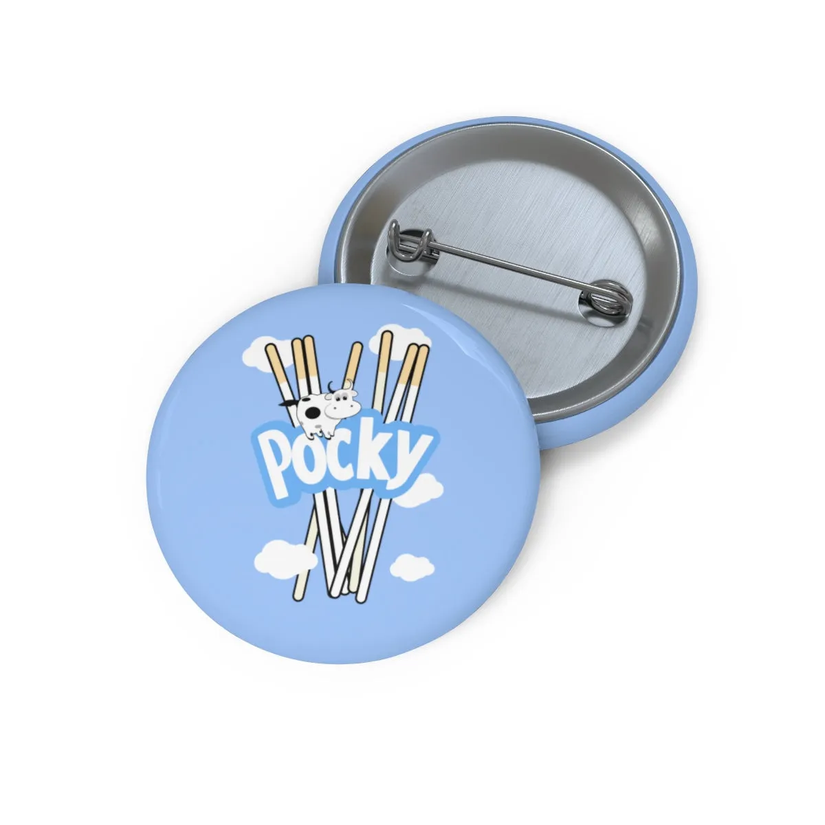 MILK POCKY BLUE Pin Buttons