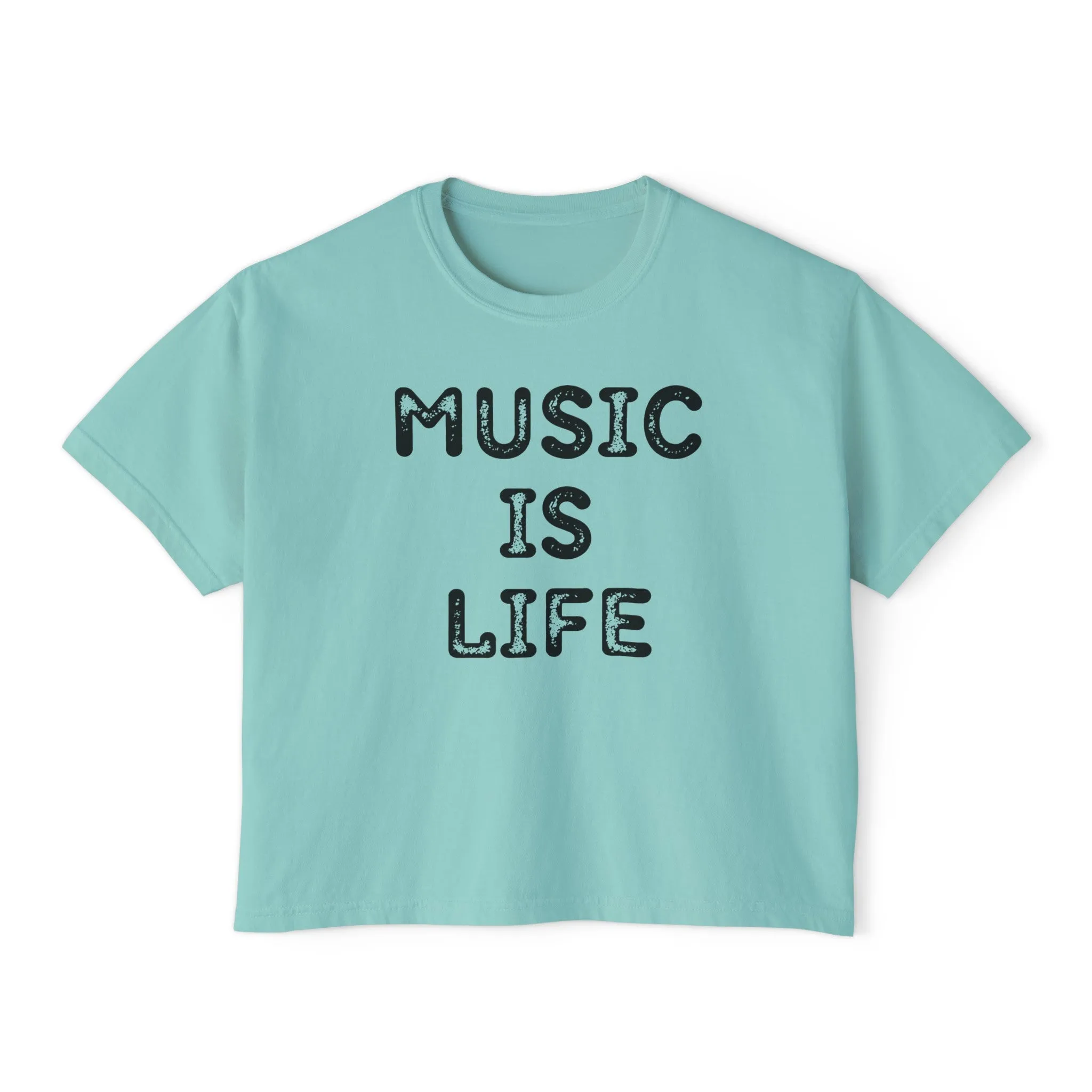 Music Is Life Women's Boxy Crop Tee