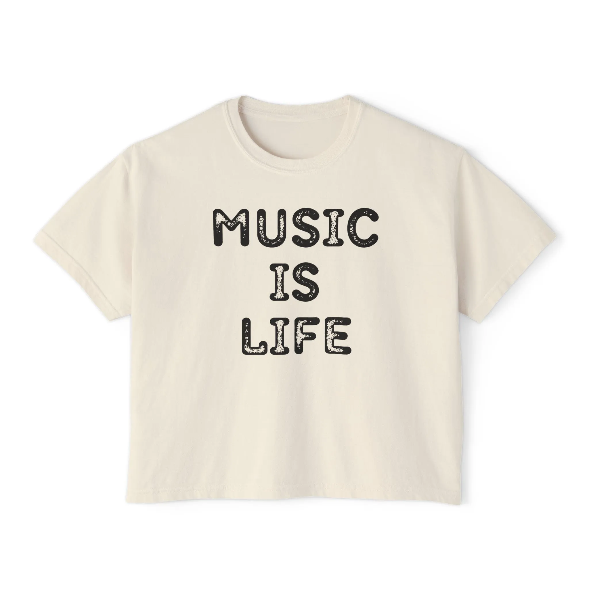 Music Is Life Women's Boxy Crop Tee