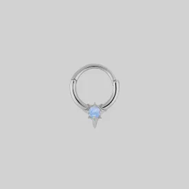 NOVA. Star Flare Opalite Septum Clicker Ring - Silver