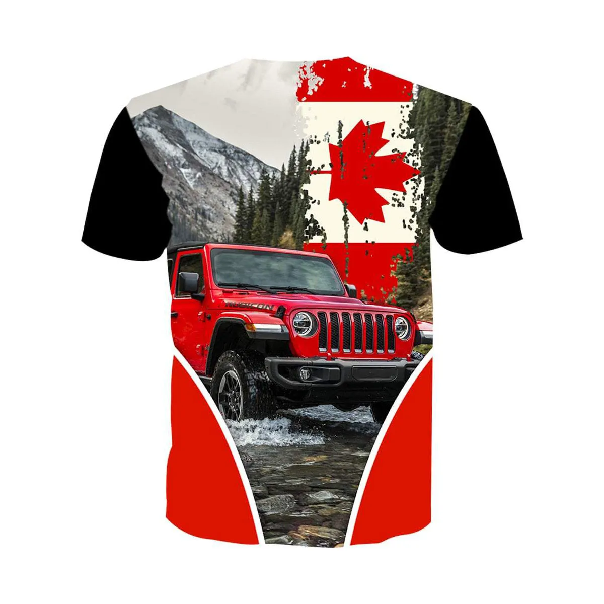 Off Road Jeep Canada Flag - T-Shirt