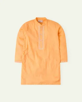 Peach Jacqaurd Kurta