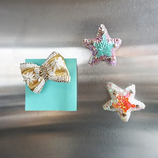 Pearl bow & Stars-Magnet (Set of 3)