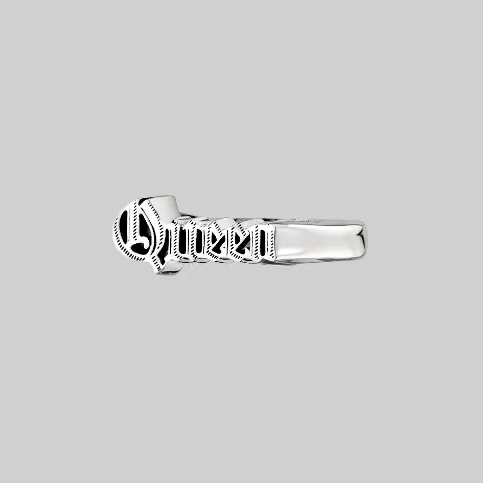 Queen Word Ring - Silver