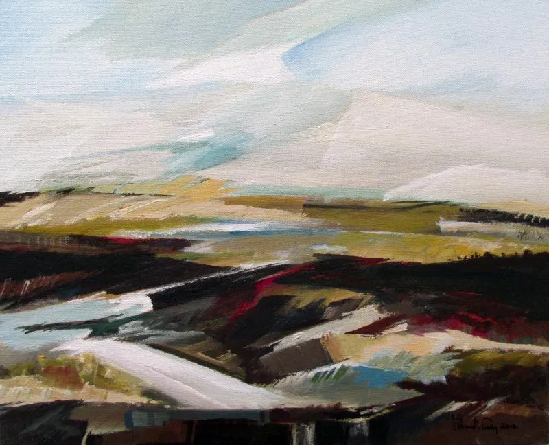 "Bog" by William Crosby - Abstracted Landscape Painting