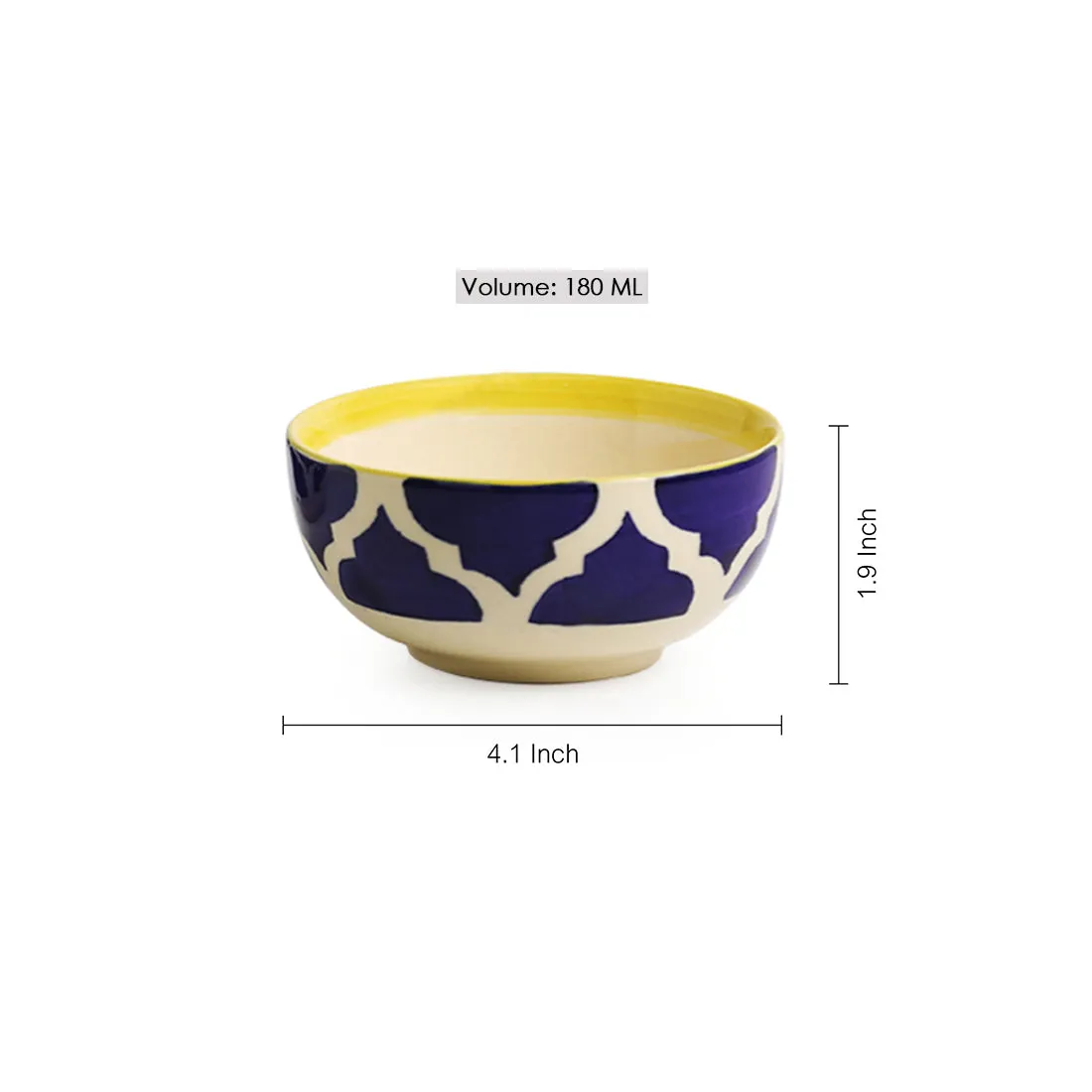 'Six Mediterranean Bowls' Handpainted Serving Bowls In Ceramic (Set Of 6)