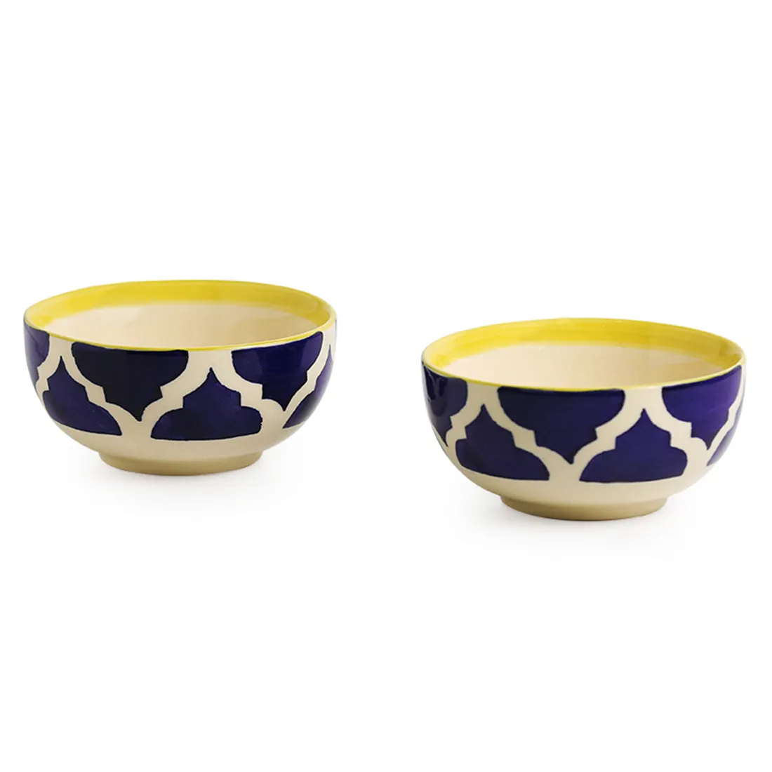 'Six Mediterranean Bowls' Handpainted Serving Bowls In Ceramic (Set Of 6)