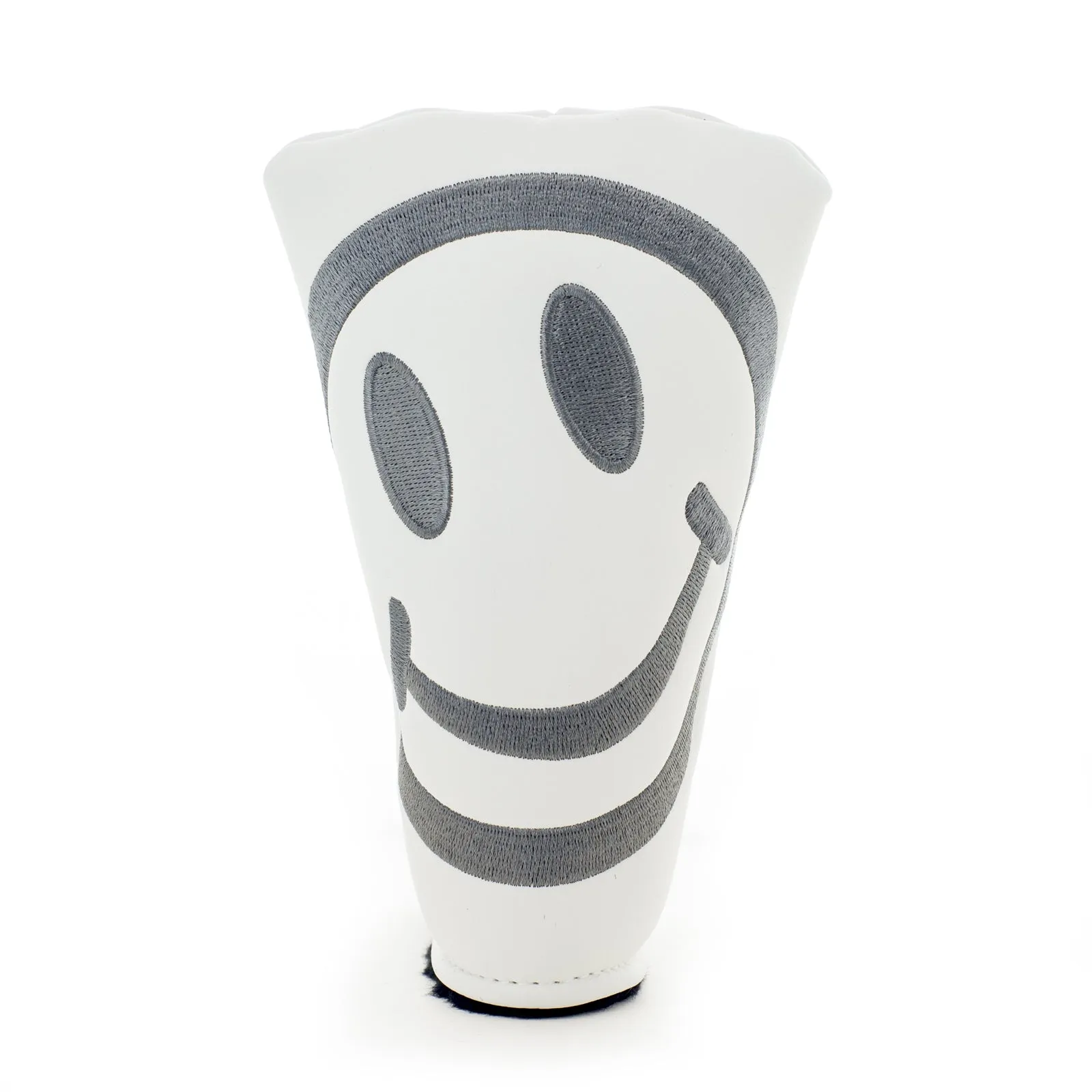 Smile Face Head Cover for Blade and Midsize Mallet Putter, White