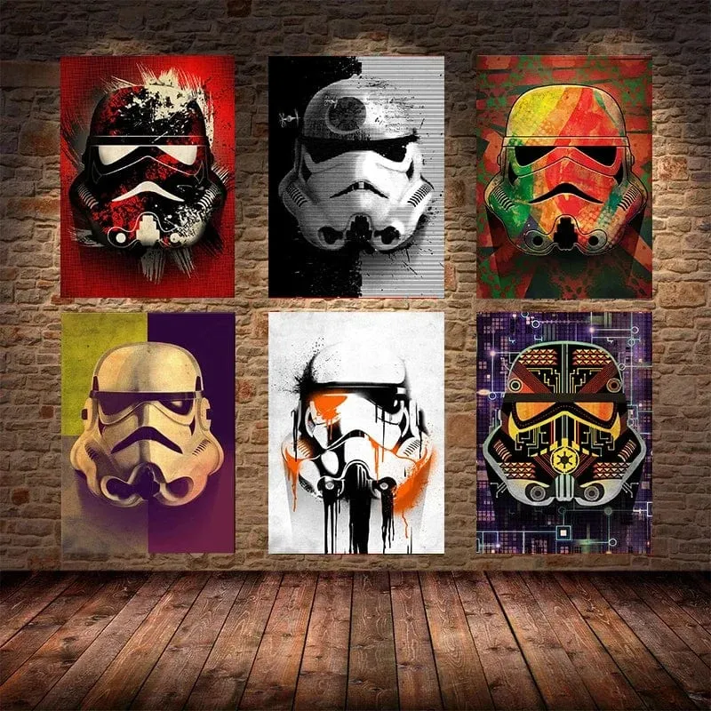 Star Wars Inspired Storm Trooper Abstract Art Premium Quality Canvas Prints