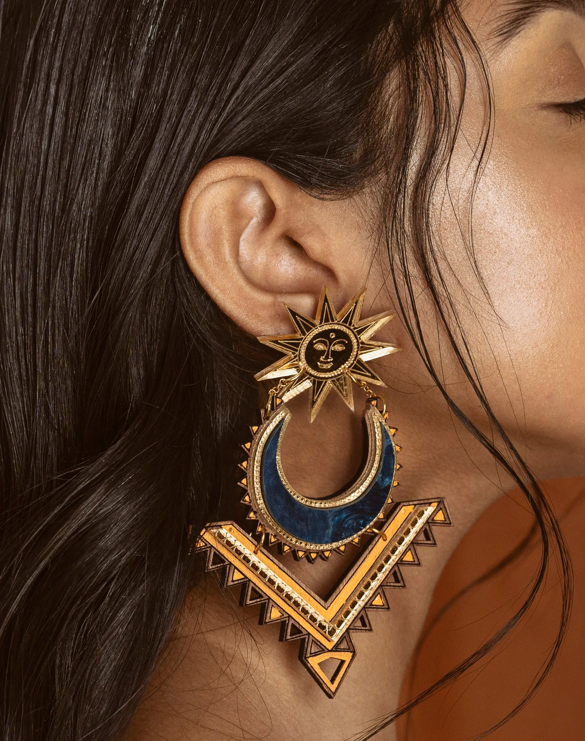 Statement Sun-Chand Earrings