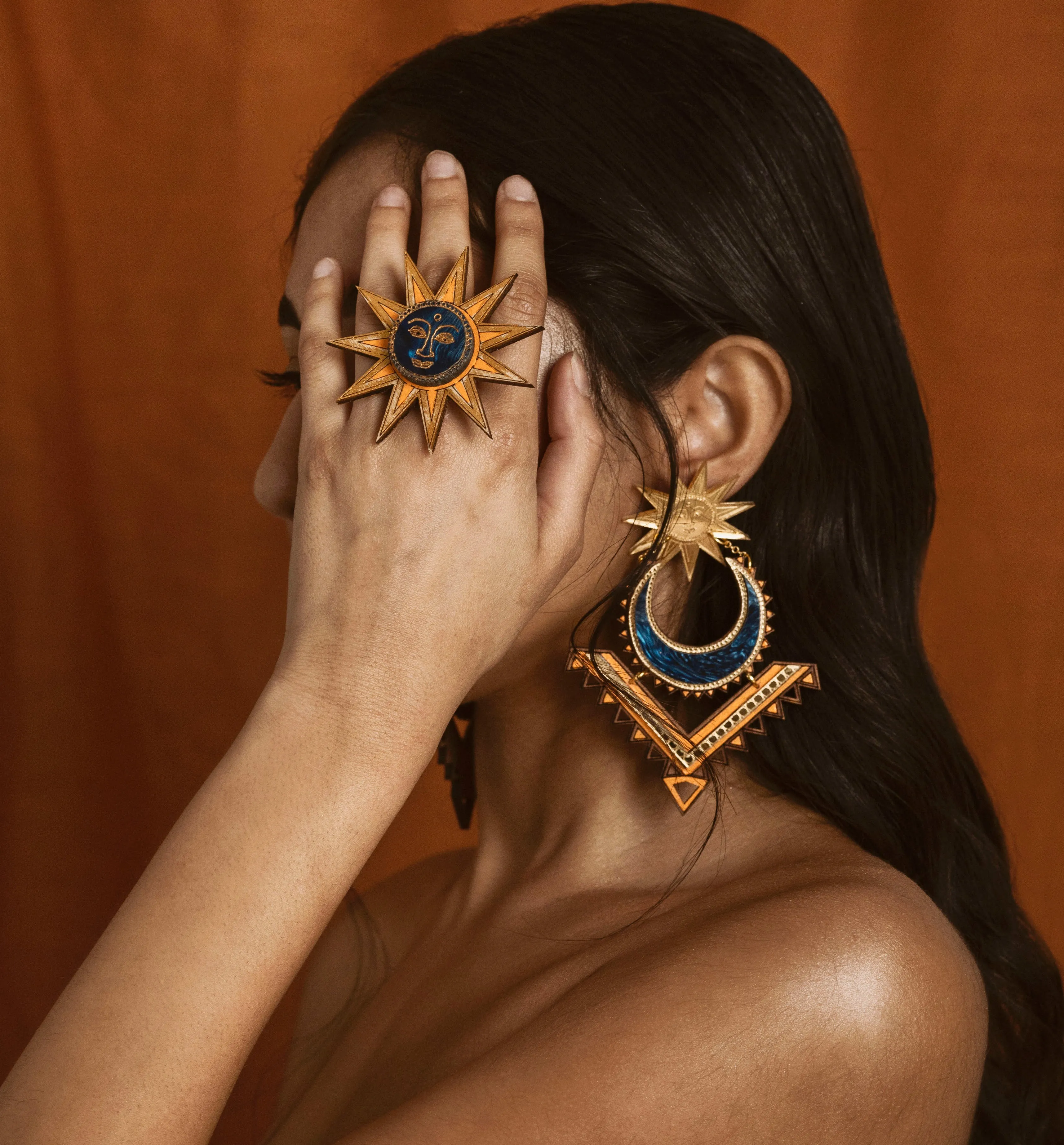 Statement Sun-Chand Earrings