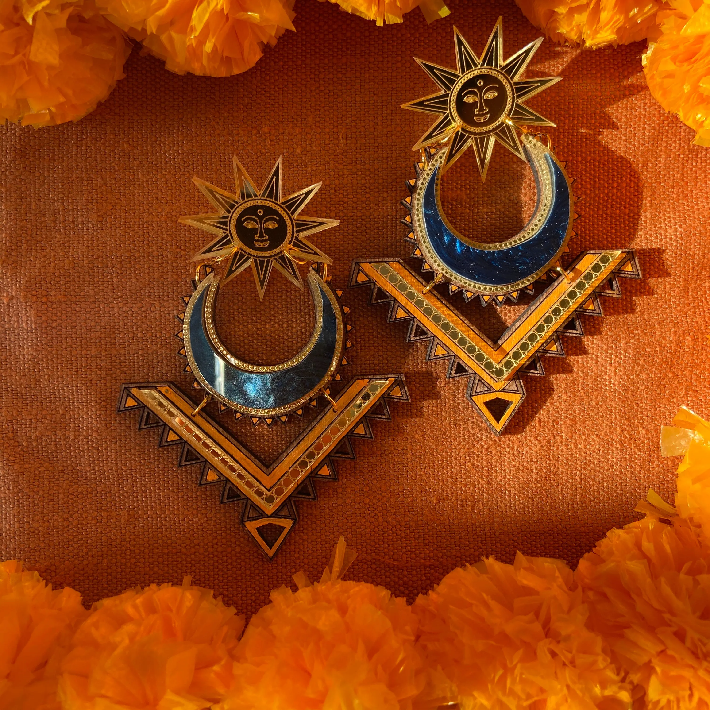 Statement Sun-Chand Earrings