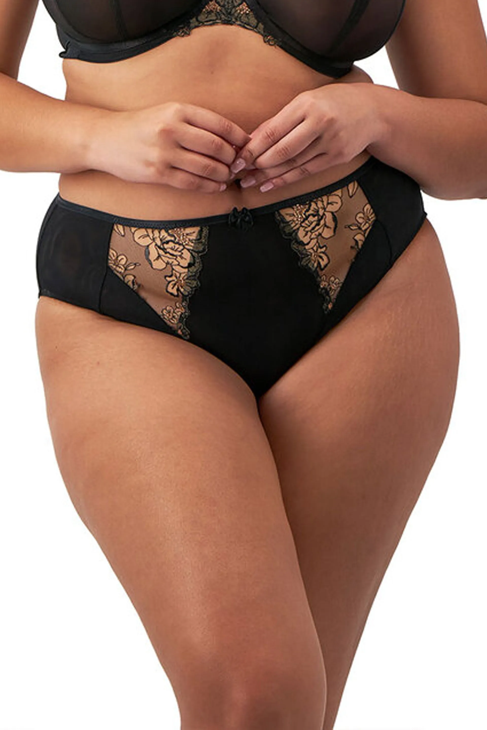 Teagan High Leg Brief Black Almond