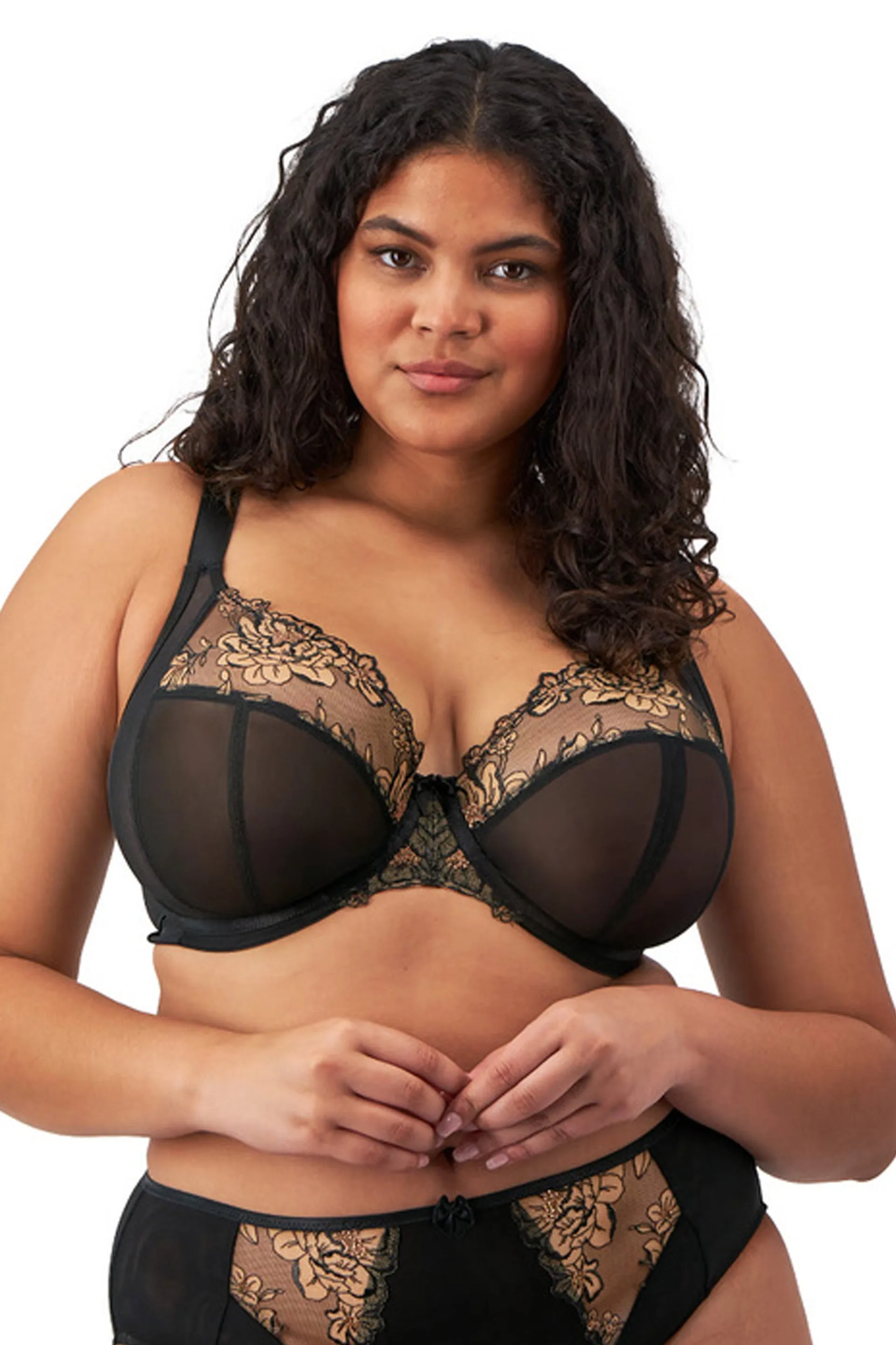 Teagan Plunge Bra Black Almond