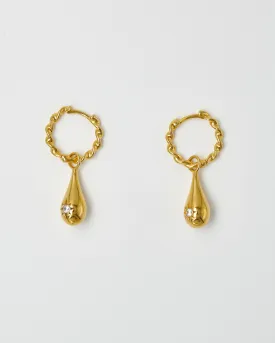 Tear Drop Twist Sleeper Earrings Clear