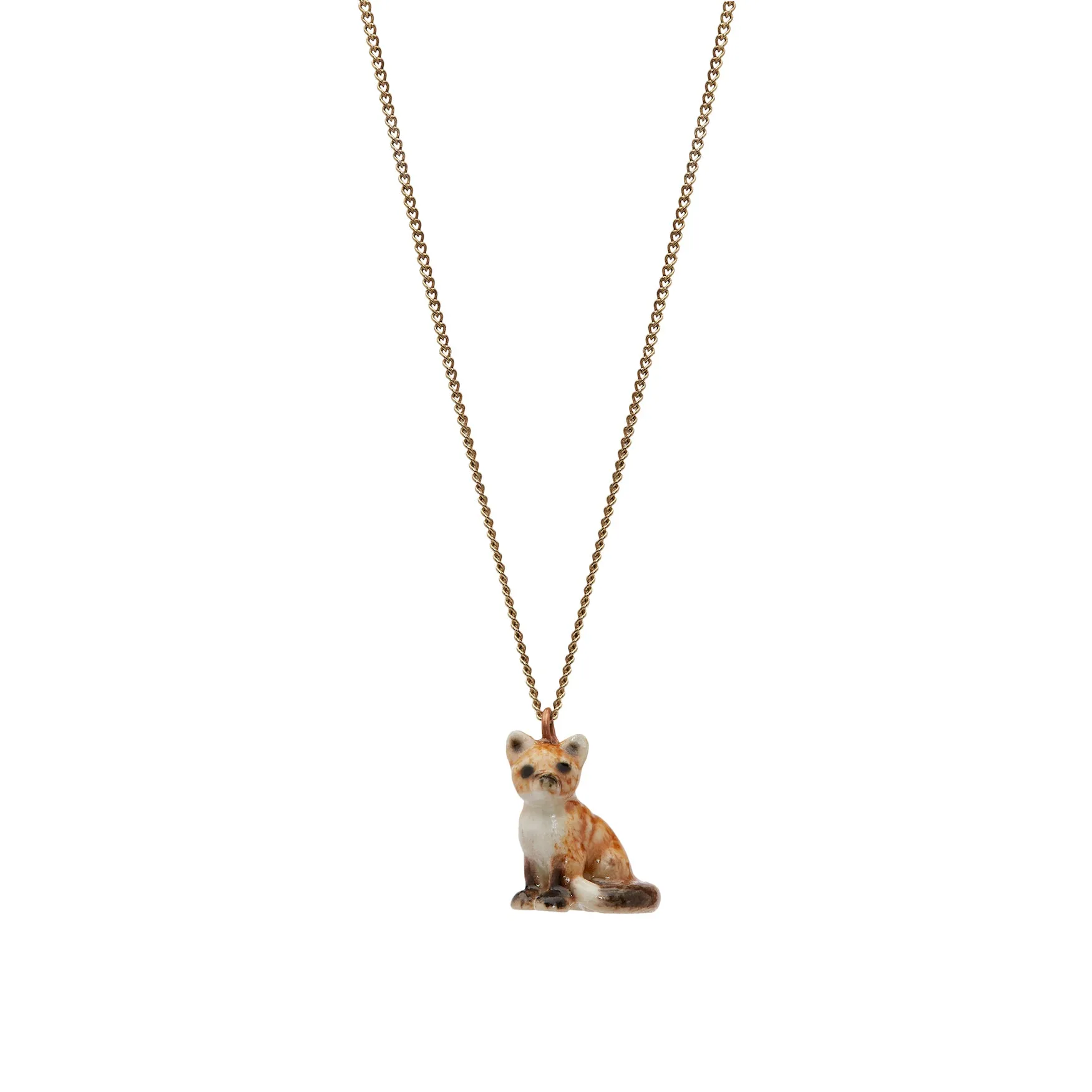 Tiny Sitting Fox Necklace