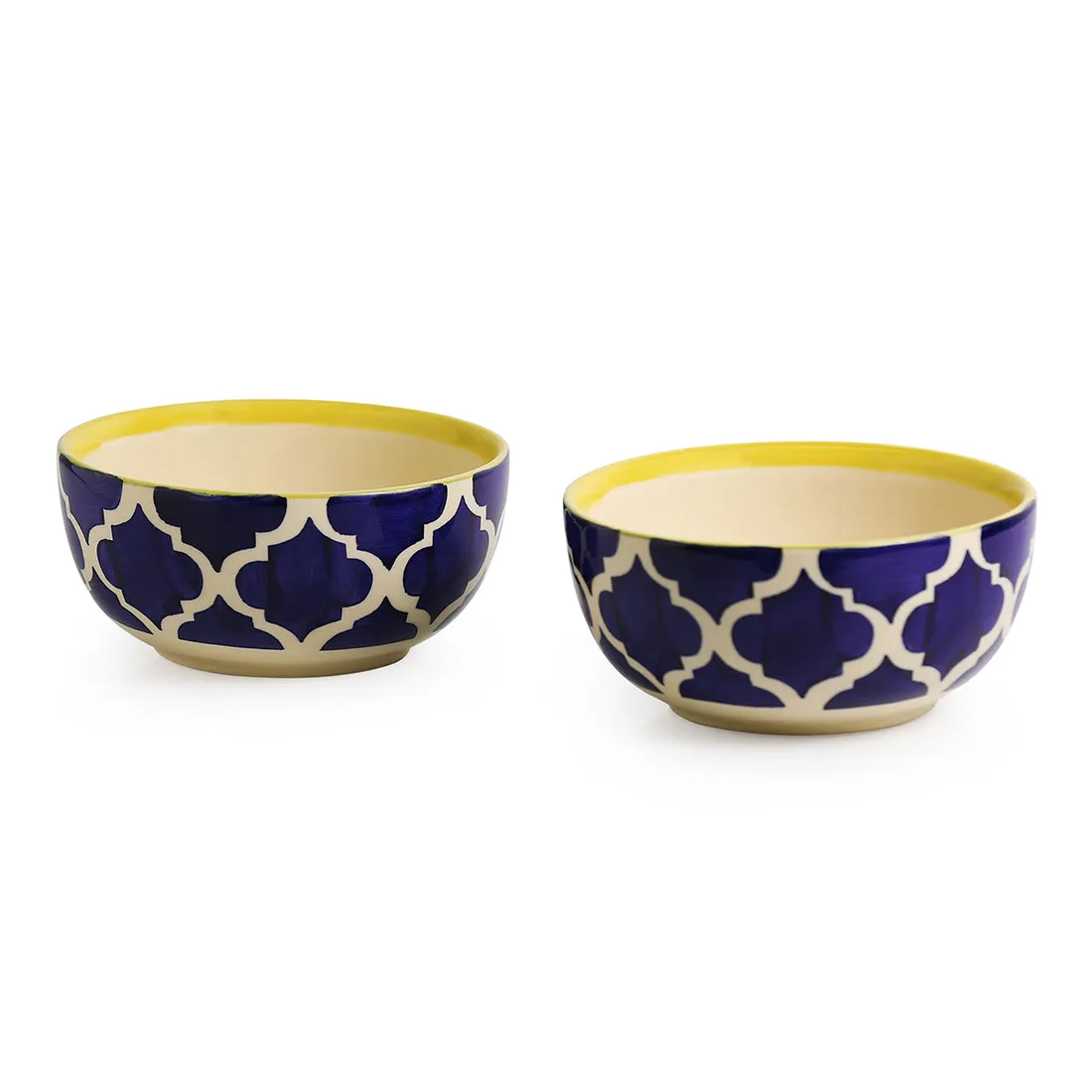 'Two Mediterranean Bowls' Handpainted Serving Bowls In Ceramic (Set Of 2)