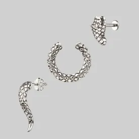 VEGA. 3 Piece Snake Wrap Earring - Silver