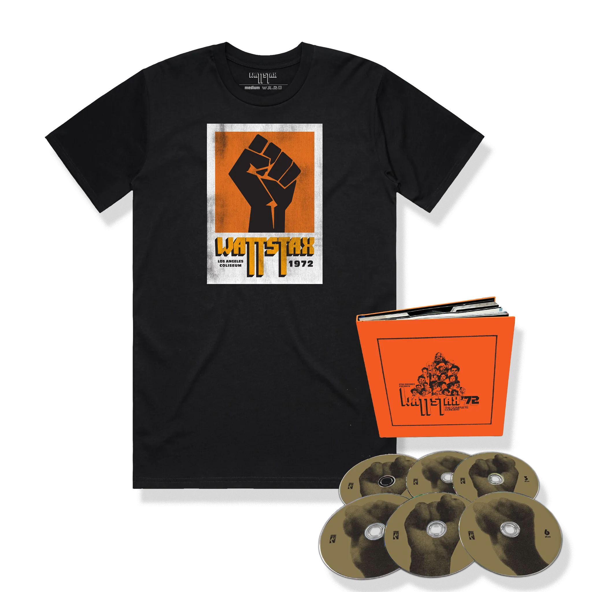 Wattstax: The Complete Concert 6-CD    Wattstax T-Shirt (Black) Bundle