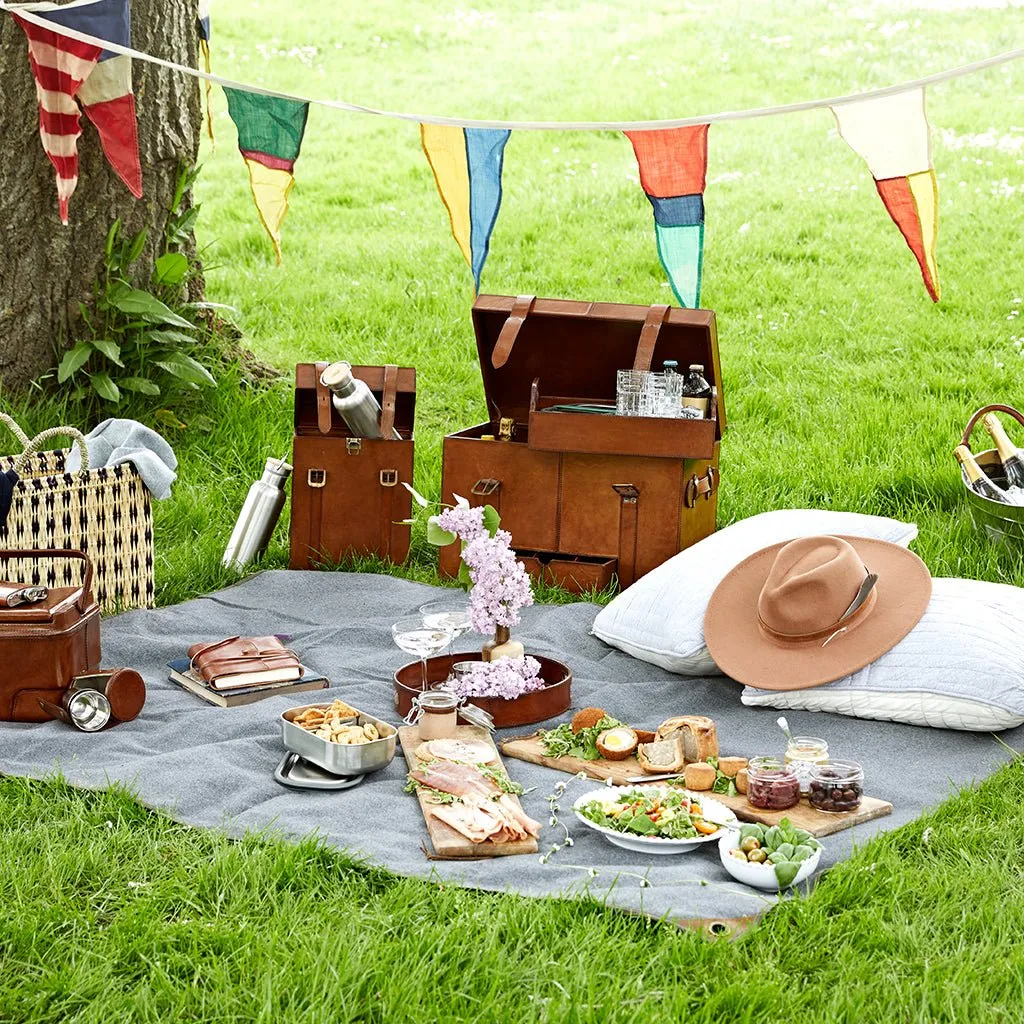 Waxed Canvas & Leather Picnic Rug