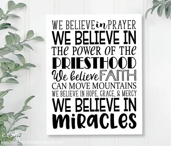 We Believe in MIRACLES {Subway Art} PRINTABLE