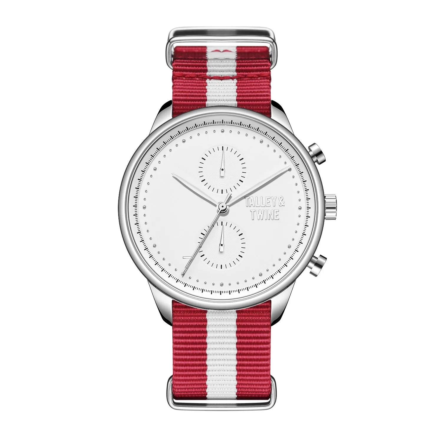 White & Silver - Red & White Canvas Band