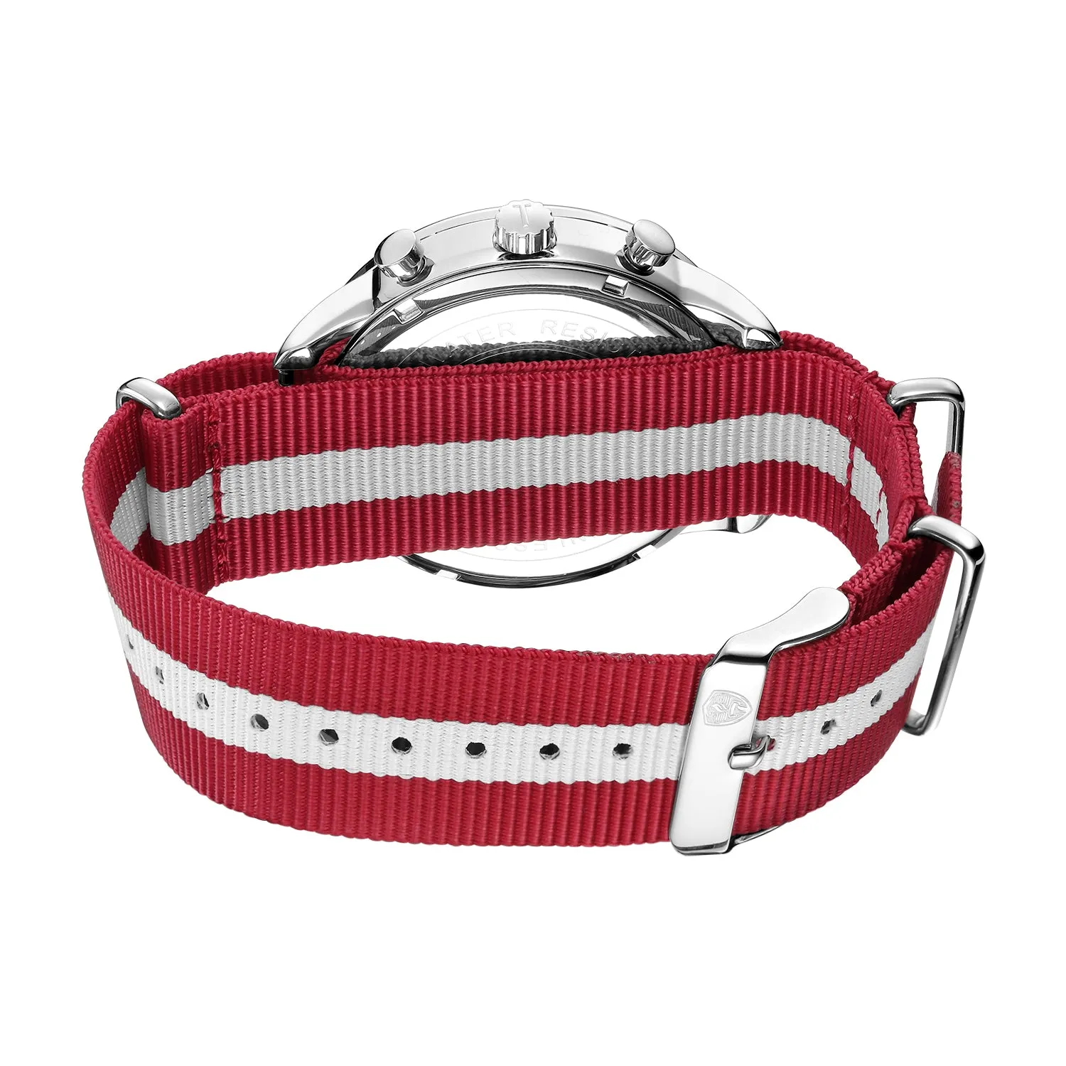 White & Silver - Red & White Canvas Band