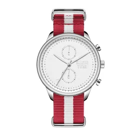 White & Silver - Red & White Canvas Band