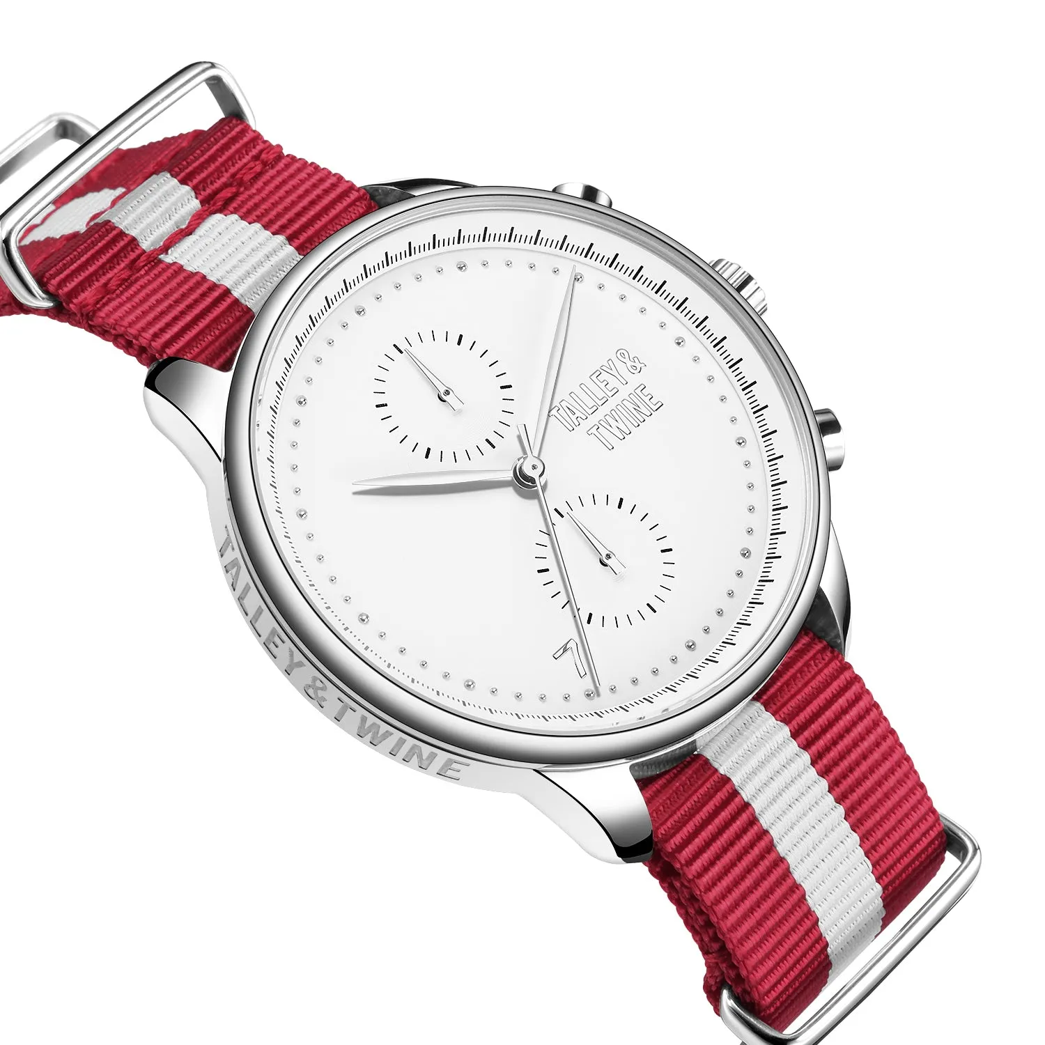 White & Silver - Red & White Canvas Band