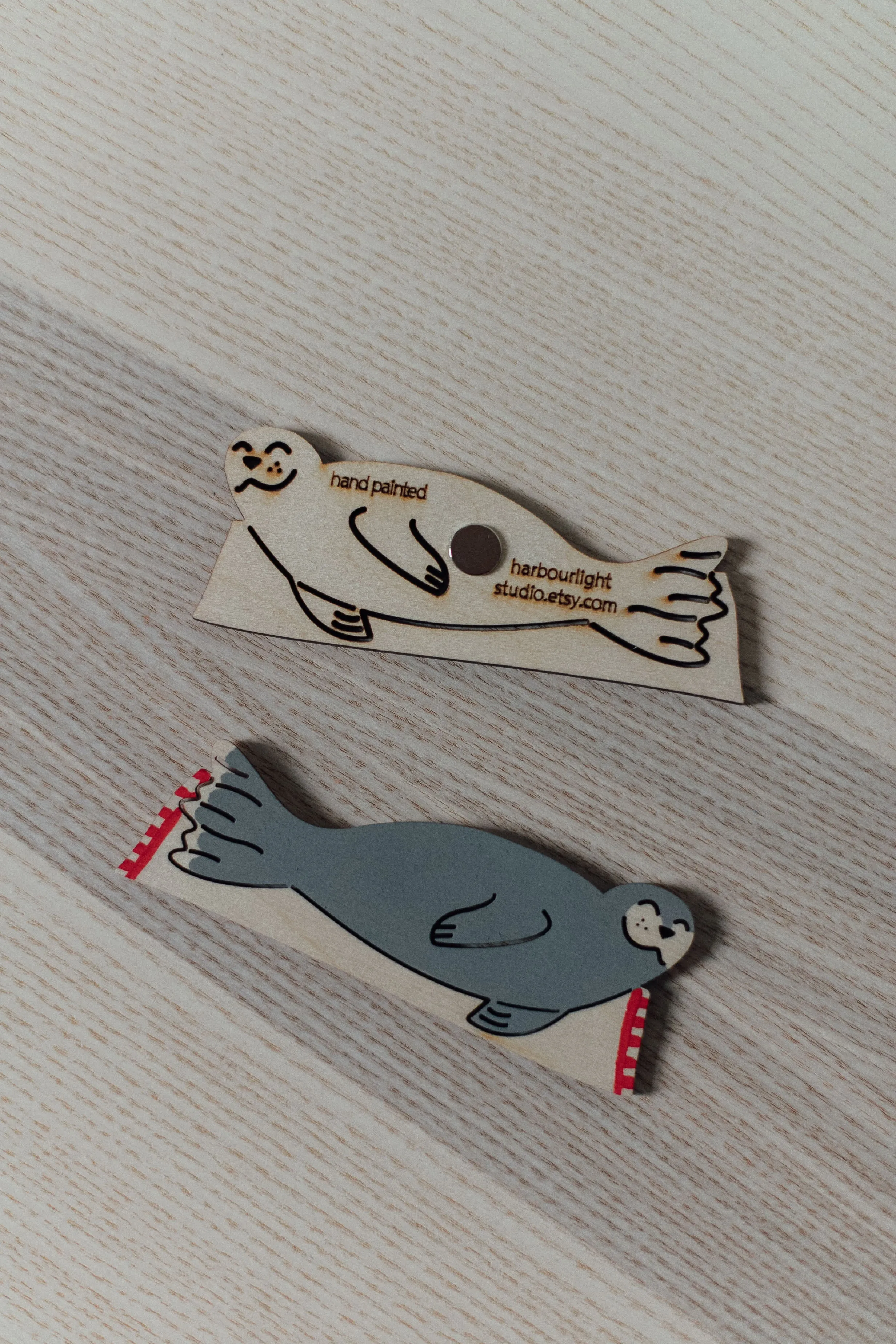 Wooden Sealife Magnets - Seal / Lighthouse / Crab / Seagull