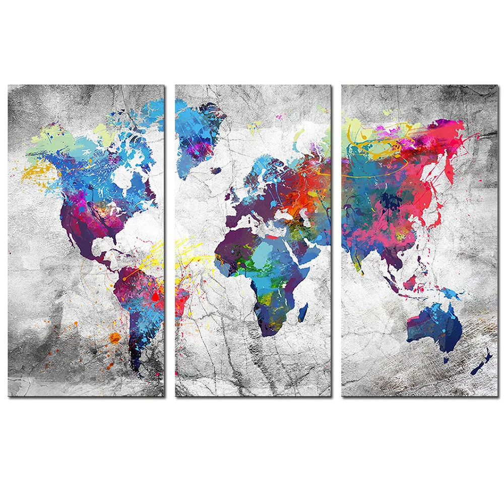 World Map in Paint Spatter